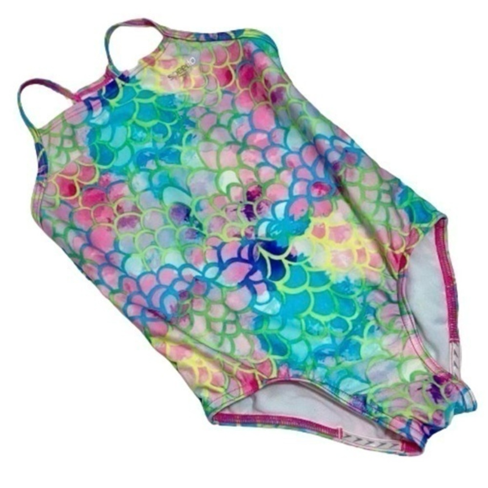 Speedo sea level mermaid scales print racer back multicolor small